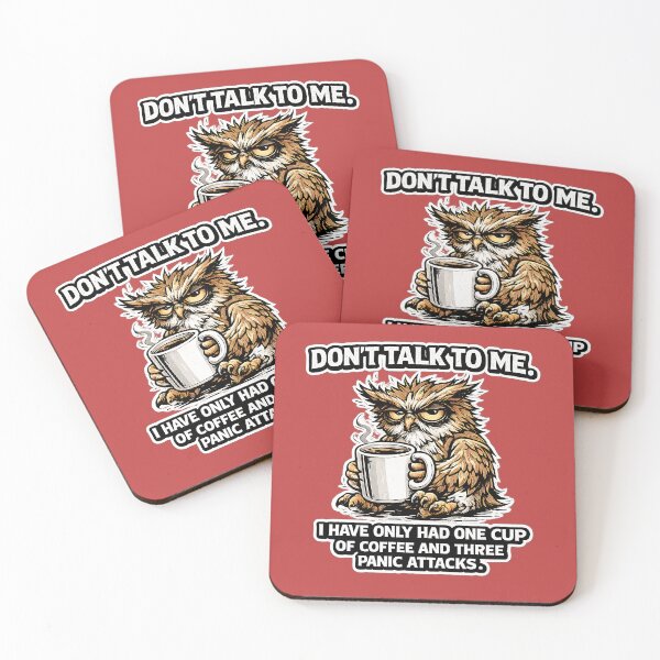 Item preview, One Cup Of Coffee And Three Panic Attacks Funny Owl Coffee Addict designed and sold by DryHumorPrints.