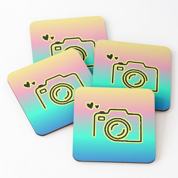 Item preview, Camera Photography Hearts Gradient Pastel Neon Gift Photographer designed and sold by AstronautMerch.