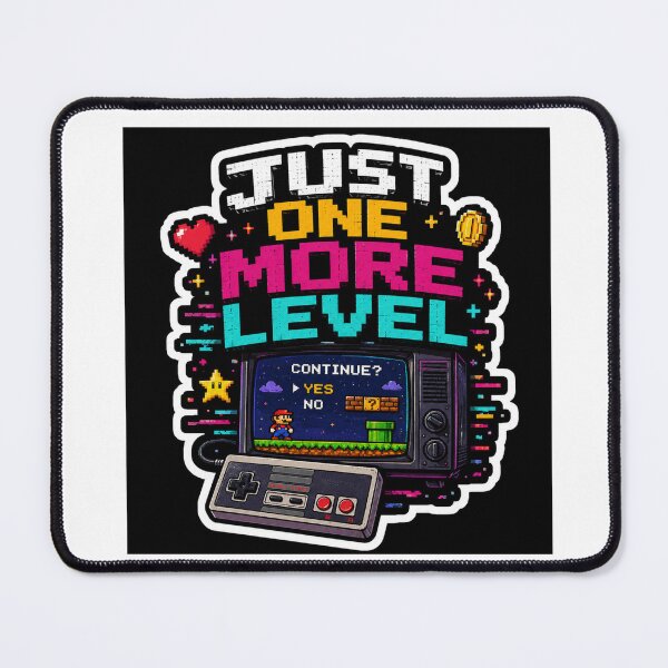 Item preview, Just One More Level – Retro Pixel Gaming Sticker NES TV Controller designed and sold by RetroSystemCo.