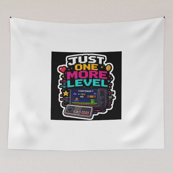 Item preview, Just One More Level – Retro Pixel Gaming Sticker NES TV Controller designed and sold by RetroSystemCo.