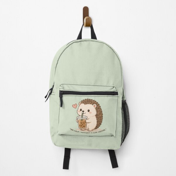 Item preview, My Love Language is Iced Coffee Hedgehog designed and sold by MellowMunchkins.
