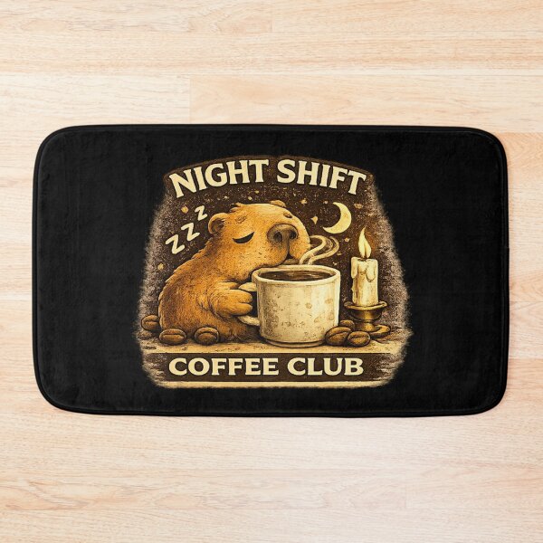 Item preview, Funny Night Shift Capybara Coffee Club Sleepy Cute Animal designed and sold by Hobby-up.