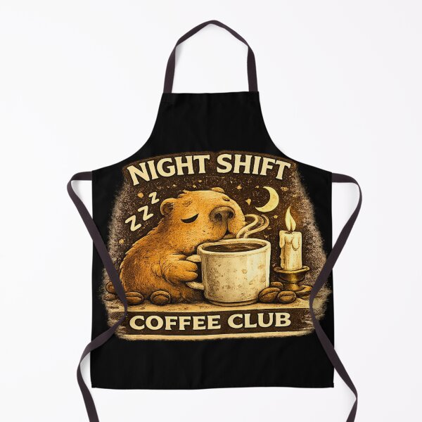 Item preview, Funny Night Shift Capybara Coffee Club Sleepy Cute Animal designed and sold by Hobby-up.