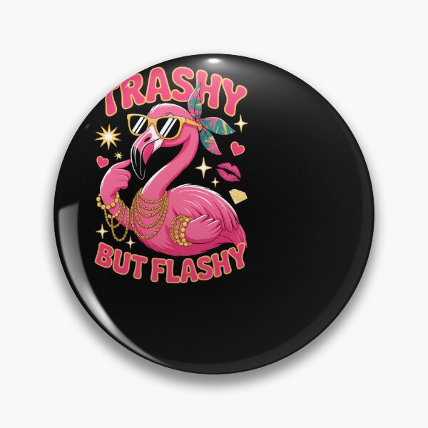 Item preview, Trashy But Flashy Sassy Flamingo Pink Bird designed and sold by SuperAndSocial.