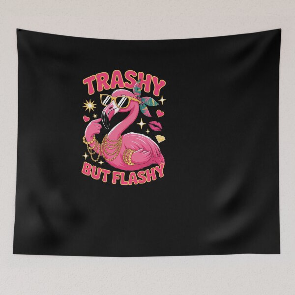 Item preview, Trashy But Flashy Sassy Flamingo Pink Bird designed and sold by SuperAndSocial.