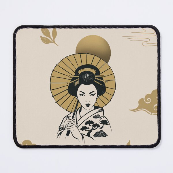 Item preview, Japanese Geisha Pattern | Black Gold Oriental Aesthetic Seamless Design  Main Tag designed and sold by MonNoir.