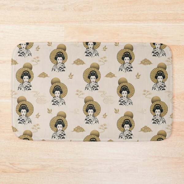 Item preview, Japanese Geisha Pattern | Black Gold Oriental Aesthetic Seamless Design  Main Tag designed and sold by MonNoir.