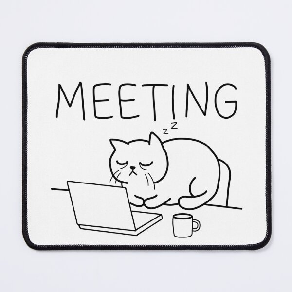 Item preview, Meeting Cat | Funny Grumpy Cat Line Art  designed and sold by Midnight Margin .