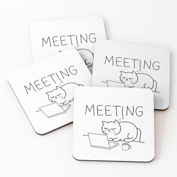 Item preview, Meeting Cat | Funny Grumpy Cat Line Art  designed and sold by Midnight Margin .