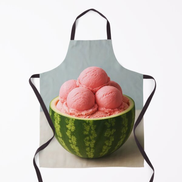 Item preview, Watermelon Gelato Sorbet in Half Watermelon Bowl – Pink Summer Dessert Illustration designed and sold by EmeraldeaArt.