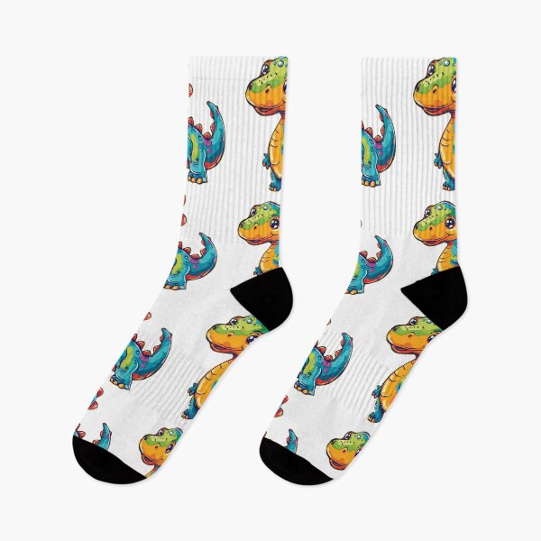 Item preview, Cute Psychedelic Baby Dinosaur Mascot Colorful T-Rex Cartoon Streetwear designed and sold by DesignArtist.ia.