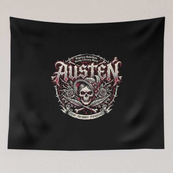 Item preview, Jane Austen Heavy Metal Pride and Prejudice Gothic Skull Literary designed and sold by Fenay Designs.