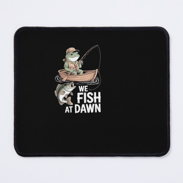 Item preview, Frog Fishing At Dawn Bass Angler Cartoon designed and sold by SuperAndSocial.