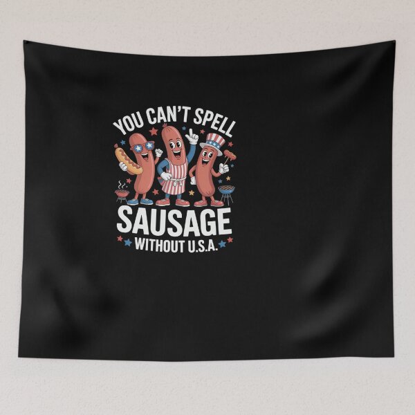 Item preview, Funny USA Hot Dog Sausage Grilling Patriot Humor designed and sold by SuperAndSocial.