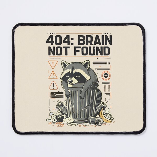 Item preview, 404 Brain Not Found Raccoon Shirt – Funny Trash Panda Meme T-shirt designed and sold by ZyxDes.