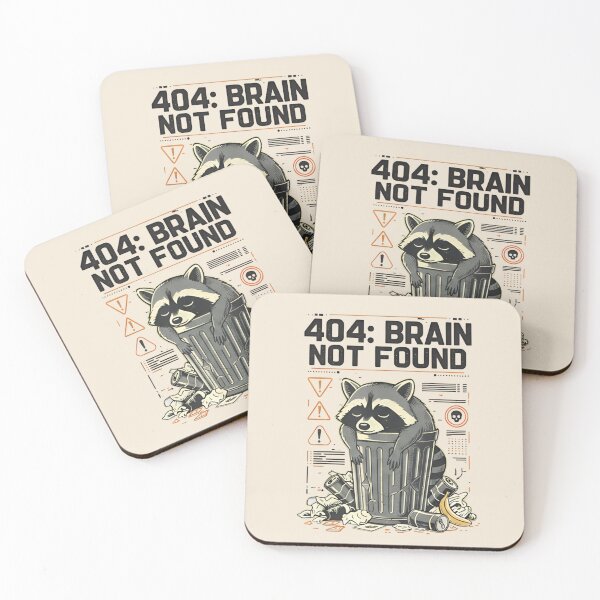 Item preview, 404 Brain Not Found Raccoon Shirt – Funny Trash Panda Meme T-shirt designed and sold by ZyxDes.