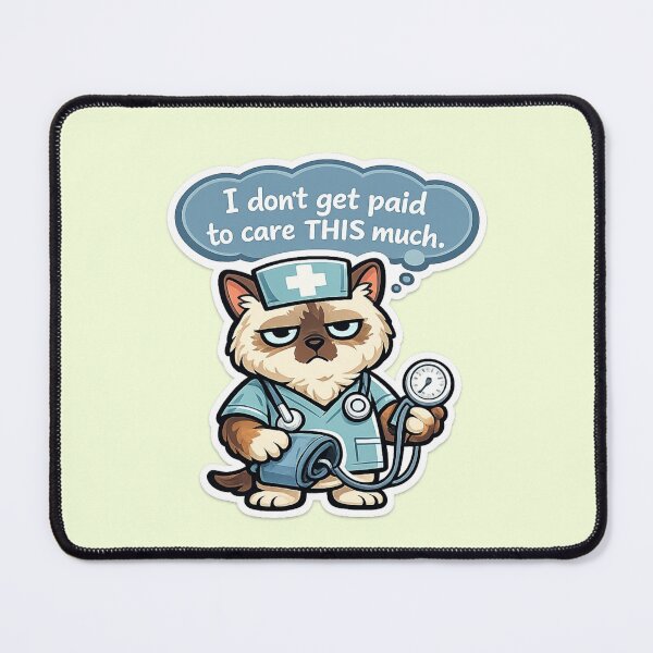 Item preview, Grumpy Nurse Cat Funny Healthcare Worker Gift designed and sold by Gentlestate.