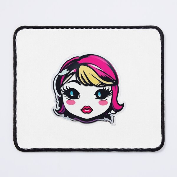 Item preview,  Cute Kawaii Chibi Anime Girl Vinyl Sticker – Pink & Blonde Scene Kid Aesthetic designed and sold by Stickers-maker2.