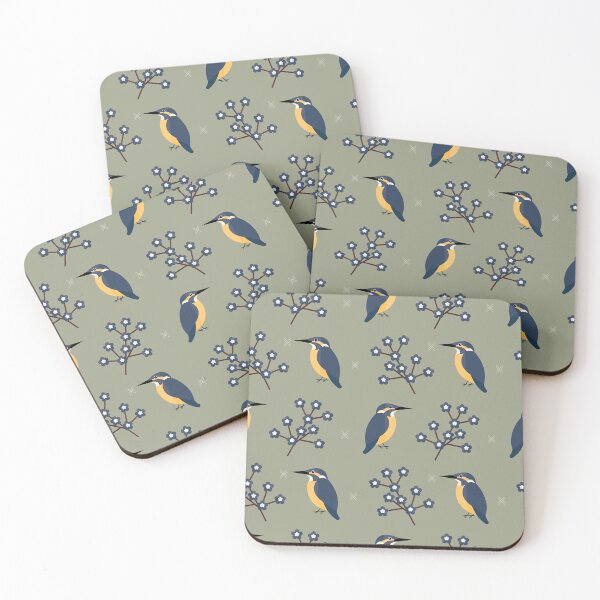 Item preview, Kingfishers on green designed and sold by reneesillus.