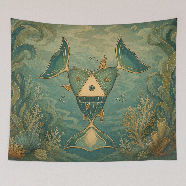 Item preview, Trinity Fish by Rick Ellis - Art Nouveau Geometric Fish Illustration for Ocean Decor Enthusiasts designed and sold by RickE.