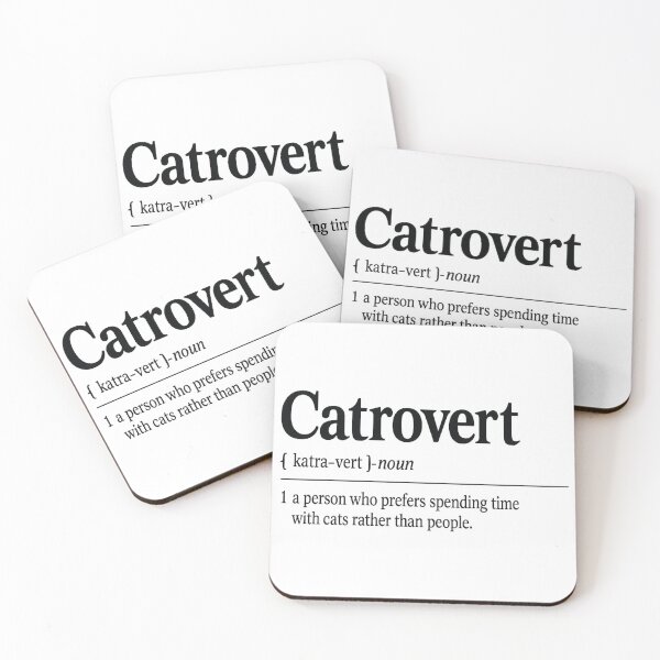 Item preview, catrovert definition,Gift for Cat Lovers designed and sold by CloudyPress.