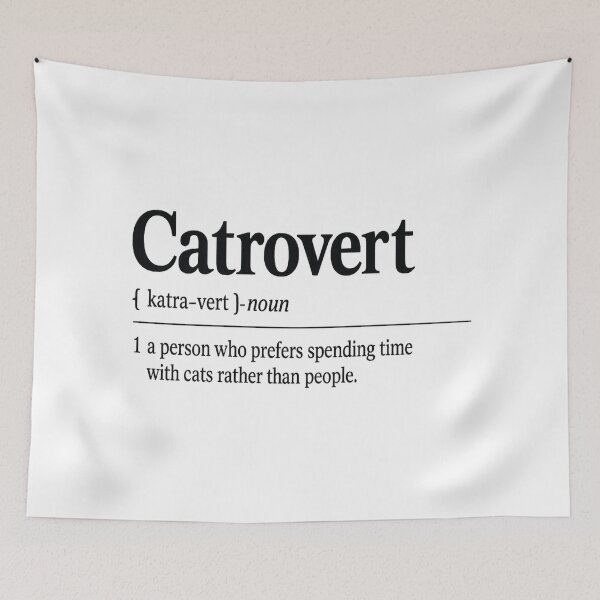 Item preview, catrovert definition,Gift for Cat Lovers designed and sold by CloudyPress.