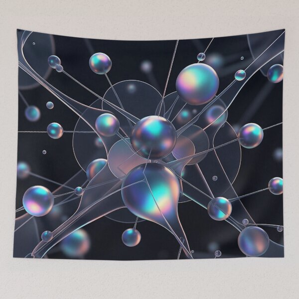 Item preview, Interconnected Network Abstract Art Blue Purple designed and sold by IntelliMindDesigns.