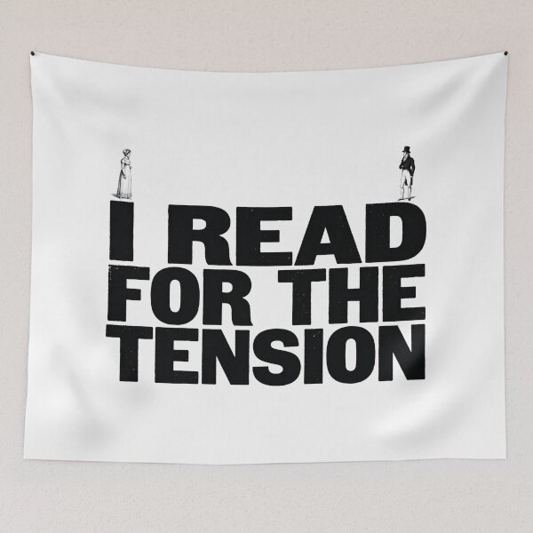 Item preview, I Read For The Tension Jane Austen Pride and Prejudice Romantic Tense designed and sold by Fenay Designs.
