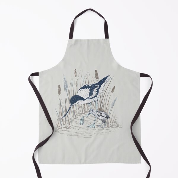 Item preview, Among the Reeds | Avocet and Chick Hand Drawn Coastal Art Print designed and sold by FredaLilly85.