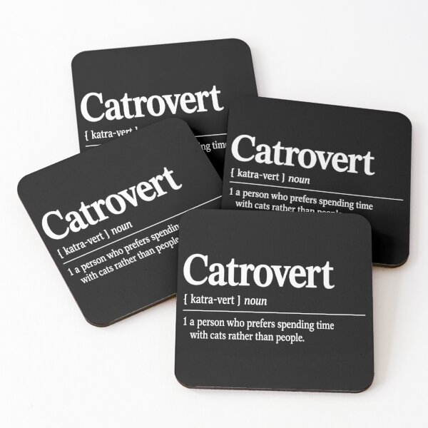 Item preview, catrovert definition,Gift for Cat Lovers designed and sold by CloudyPress.