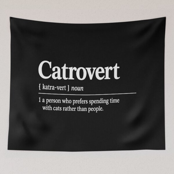 Item preview, catrovert definition,Gift for Cat Lovers designed and sold by CloudyPress.