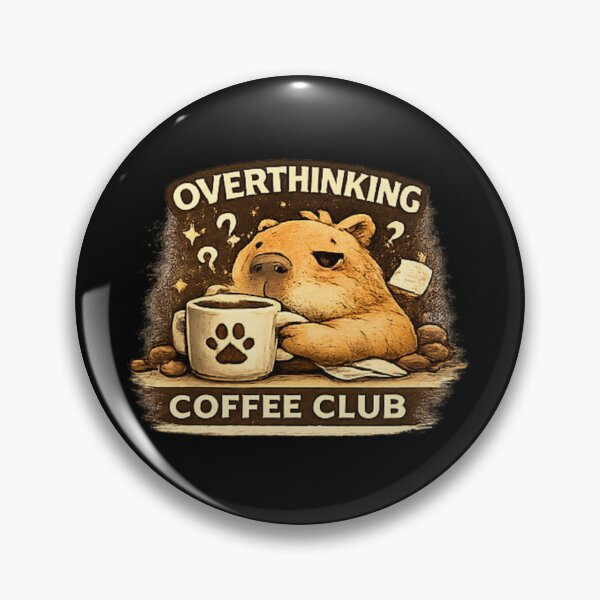 Item preview, Funny Overthinking Capybara Coffee Club Introvert Humor designed and sold by Hobby-up.