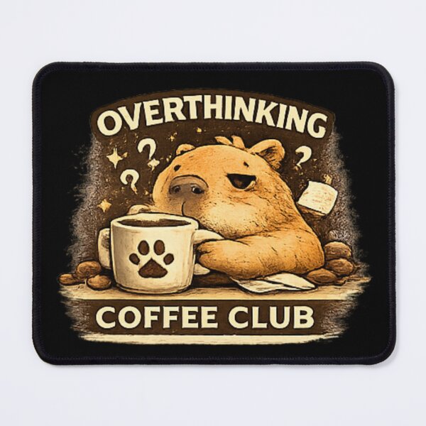 Item preview, Funny Overthinking Capybara Coffee Club Introvert Humor designed and sold by Hobby-up.