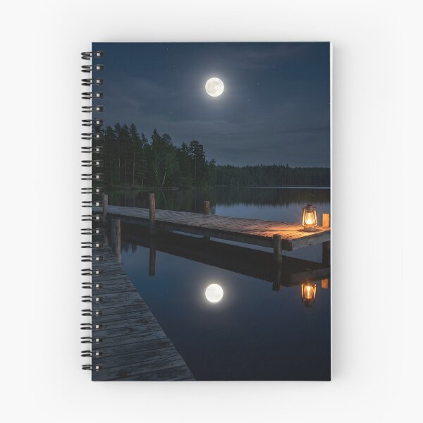 Item preview, Peaceful Moonlit Lake Wooden Dock Glowing Lantern designed and sold by novadawy.