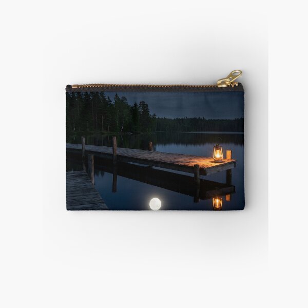 Item preview, Peaceful Moonlit Lake Wooden Dock Glowing Lantern designed and sold by novadawy.