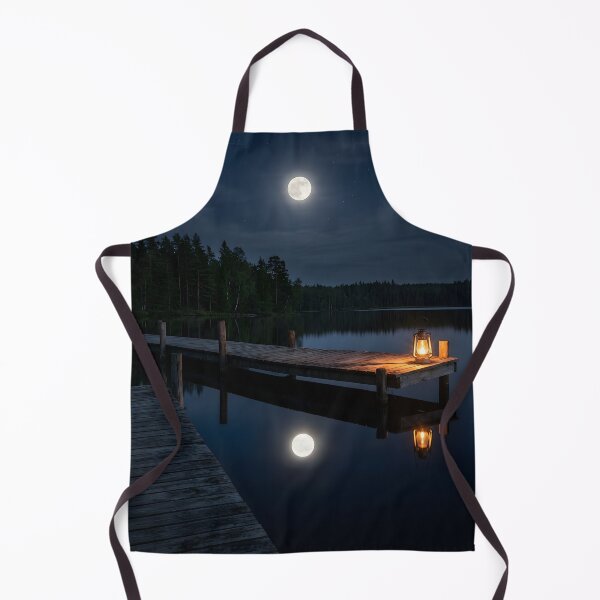 Item preview, Peaceful Moonlit Lake Wooden Dock Glowing Lantern designed and sold by novadawy.