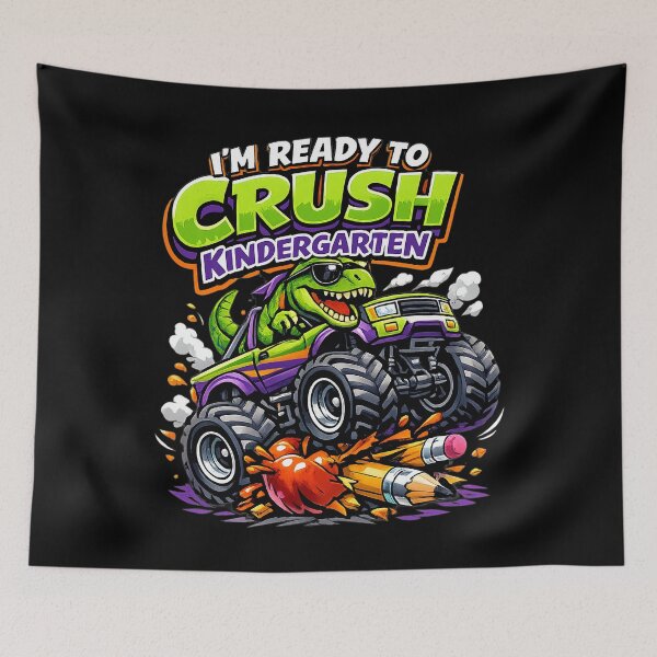 Item preview, I'm Ready to Crush Kindergarten Monster Truck Boys Dinosaur designed and sold by clothesy7.