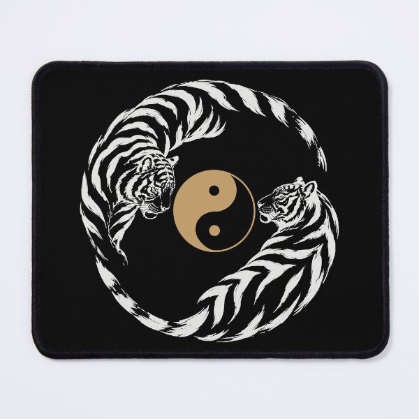 Item preview, Japanese Tiger Yin Yang Wall Art | Black Tiger Design with Golden Sun | Modern Asian Style Print designed and sold by MonNoir.