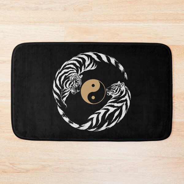 Item preview, Japanese Tiger Yin Yang Wall Art | Black Tiger Design with Golden Sun | Modern Asian Style Print designed and sold by MonNoir.