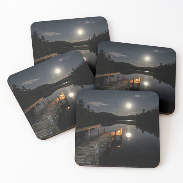 Item preview, Tranquil Midnight Lake Wooden Dock Glowing Lantern designed and sold by novadawy.