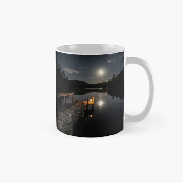 Item preview, Tranquil Midnight Lake Wooden Dock Glowing Lantern designed and sold by novadawy.