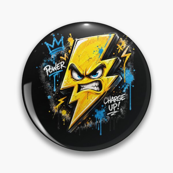 Item preview, Angry Graffiti Lightning Bolt | 3D Street Art Electric Character Sticker designed and sold by Timeless Junction.
