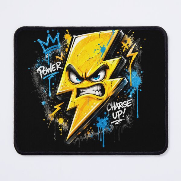 Item preview, Angry Graffiti Lightning Bolt | 3D Street Art Electric Character Sticker designed and sold by Timeless Junction.