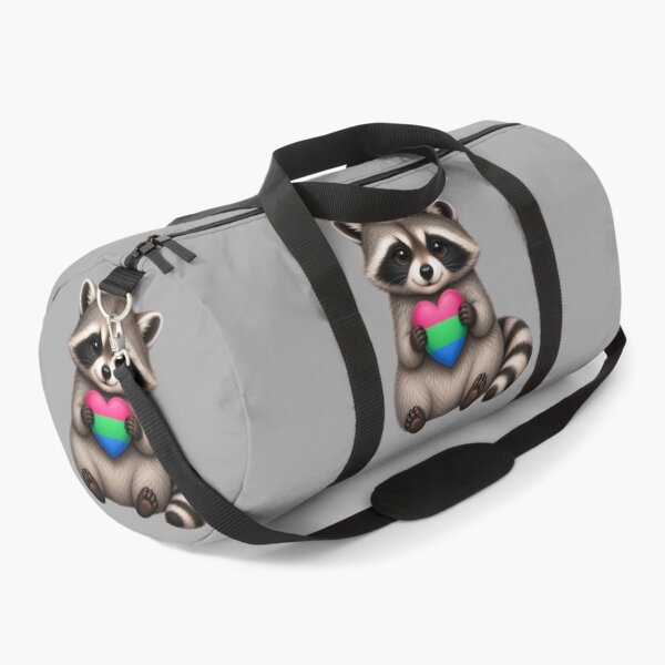 Item preview, Cute Raccoon Holding Polysexual Pride Heart designed and sold by SweetLilith.