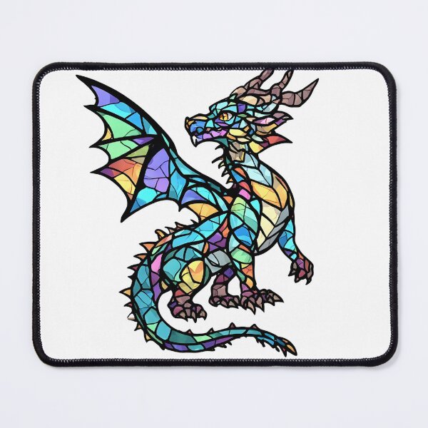 Item preview, Prismatic Stained Glass Dragon Fantasy Art designed and sold by Karolina’s Cozy Creations.