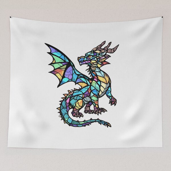 Item preview, Prismatic Stained Glass Dragon Fantasy Art designed and sold by Karolina’s Cozy Creations.