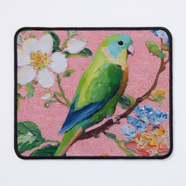 Item preview, Green love bird and cherry blosdom designed and sold by SophieClimaArt.