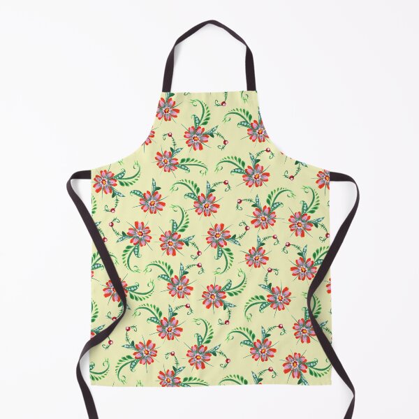 Item preview, red flowers and green leaves, floral pattern, Petrykivka style designed and sold by Sunflower-7.