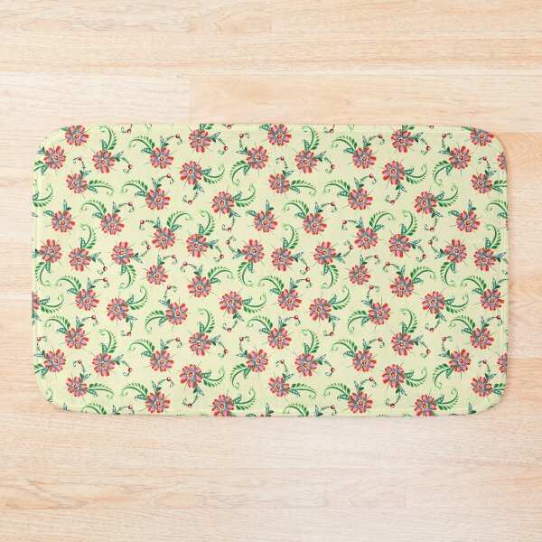 Item preview, red flowers and green leaves, floral pattern, Petrykivka style designed and sold by Sunflower-7.