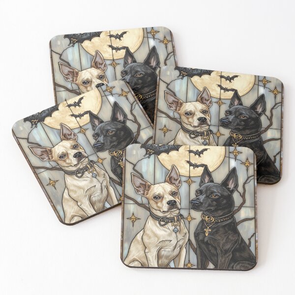 Item preview, Gothic Halloween Dogs Stained Glass Design designed and sold by BriSher.